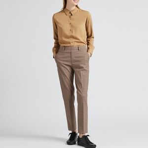 Uniqlo Tan Tattersall EZY Ankle Pants Size Small (26-27)
